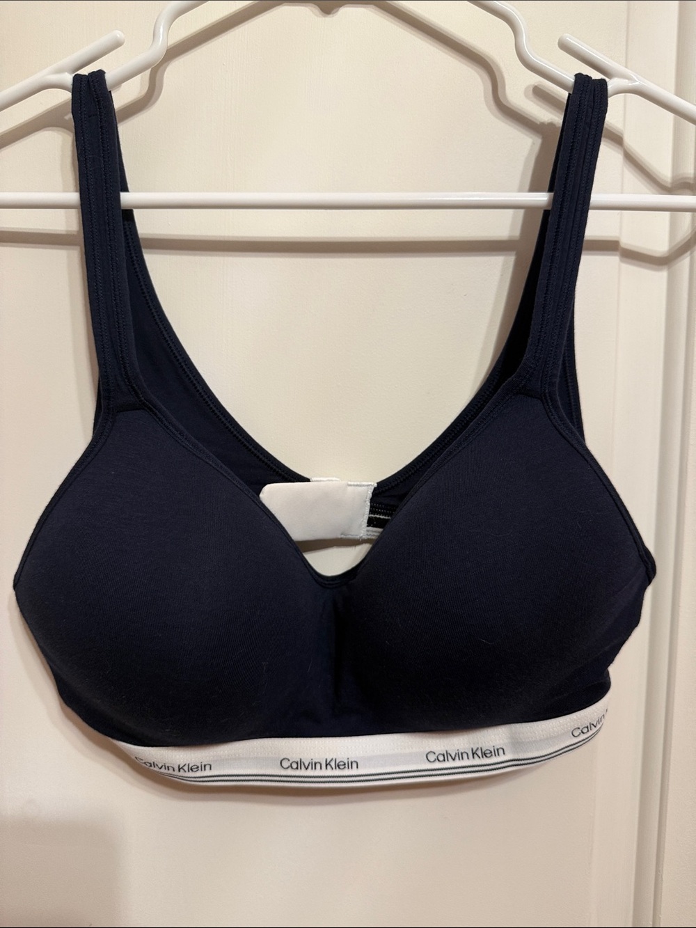 Calvin Klein Navy Wireless Logo Band Bra